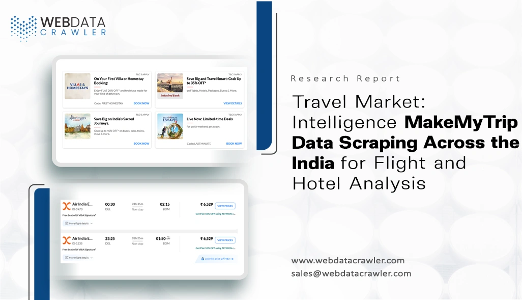 Travel Market Intelligence: MakeMyTrip Data Scraping Across the India for Flight and Hotel Analysis
