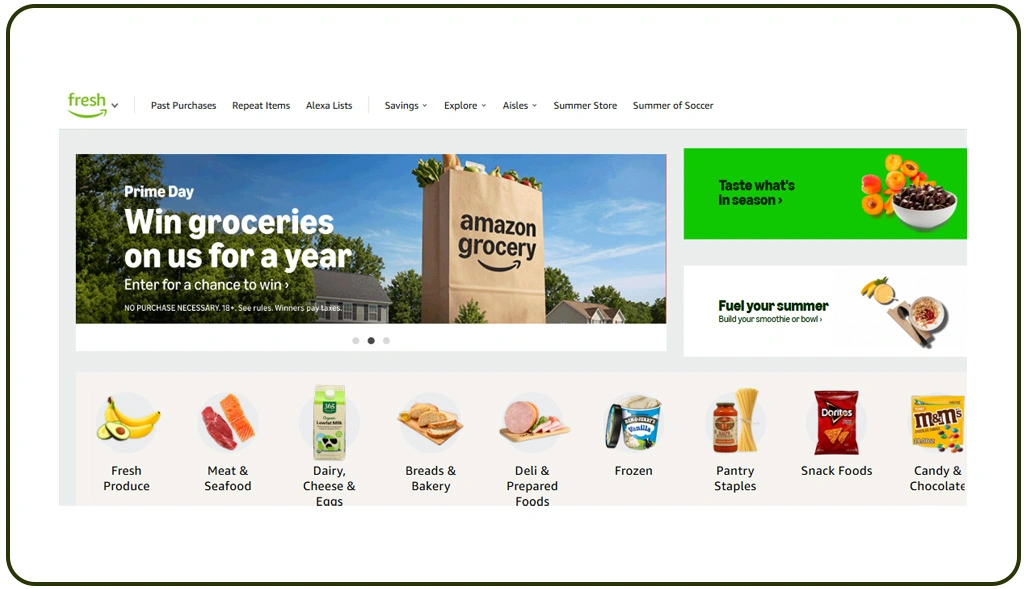 Types of Data Collected Through Web Scraping Amazon Fresh Grocery Delivery Data