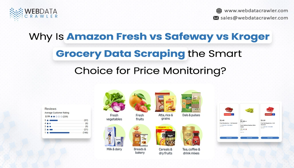 Why Is Amazon Fresh vs Safeway vs Kroger Grocery Data Scraping the Smart Choice for Price Monitoring?
