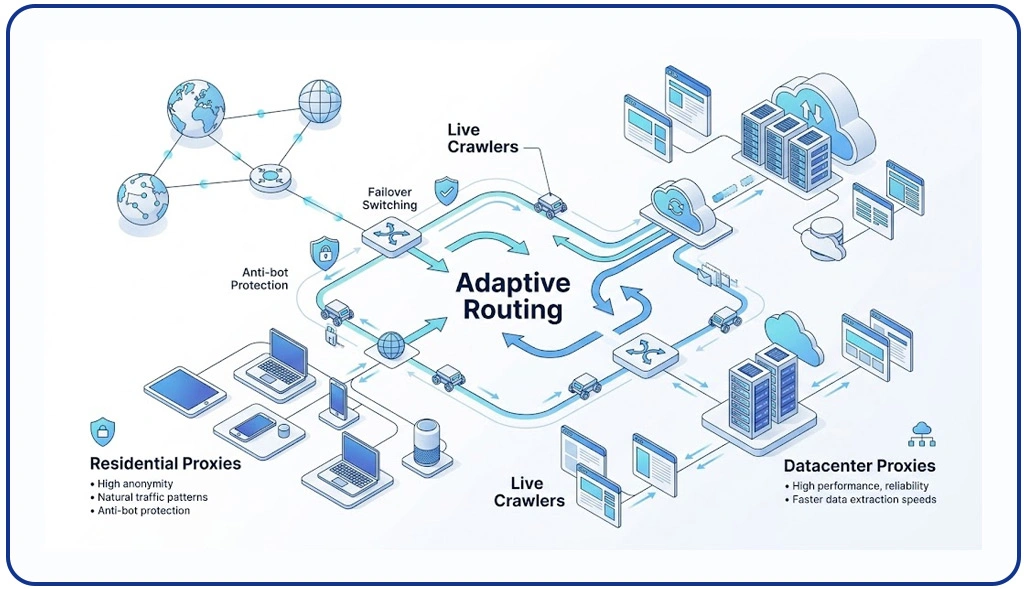 Distributed Network Efficiency With Adaptive Routing Layers