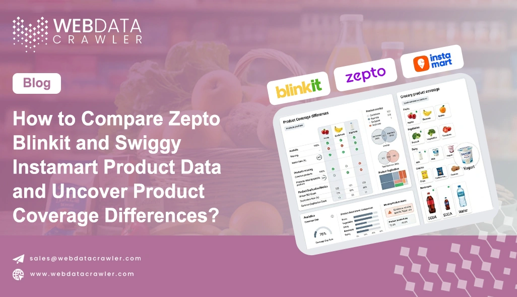 How to Compare Zepto Blinkit and Swiggy Instamart Product Data and Uncover Product Coverage Differences?