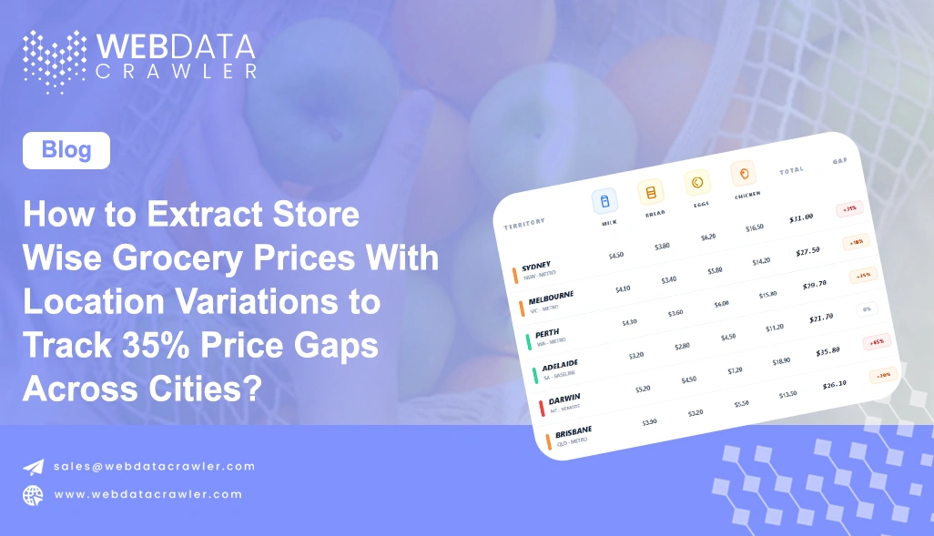 How to Extract Store-Wise Grocery Prices With Location Variations to Track 35% Price Gaps Across Cities?