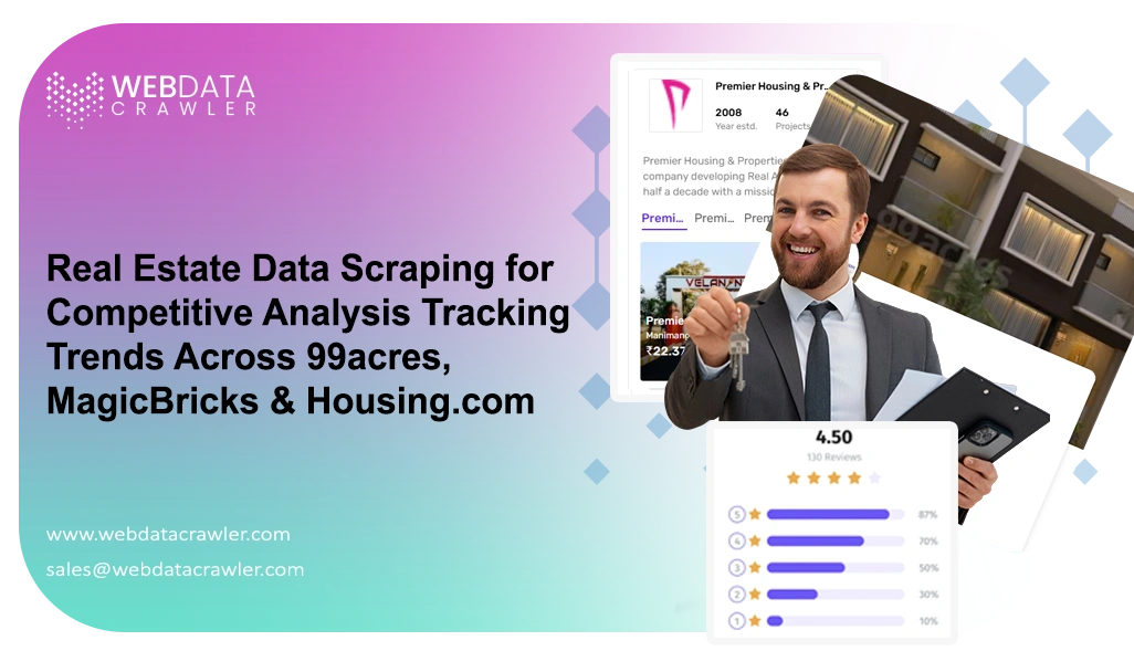 Real Estate Data Scraping for Competitive Analysis - Tracking Trends Across 99acres, MagicBricks & Housing.com Real Estate Data Scraping for Competitive Analysis - Tracking Trends Across 99acres, MagicBricks & Housing.com