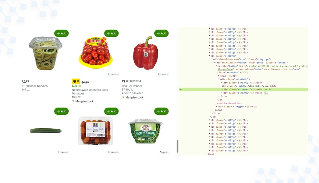 Streamlining collection for consistent grocery market comparisons