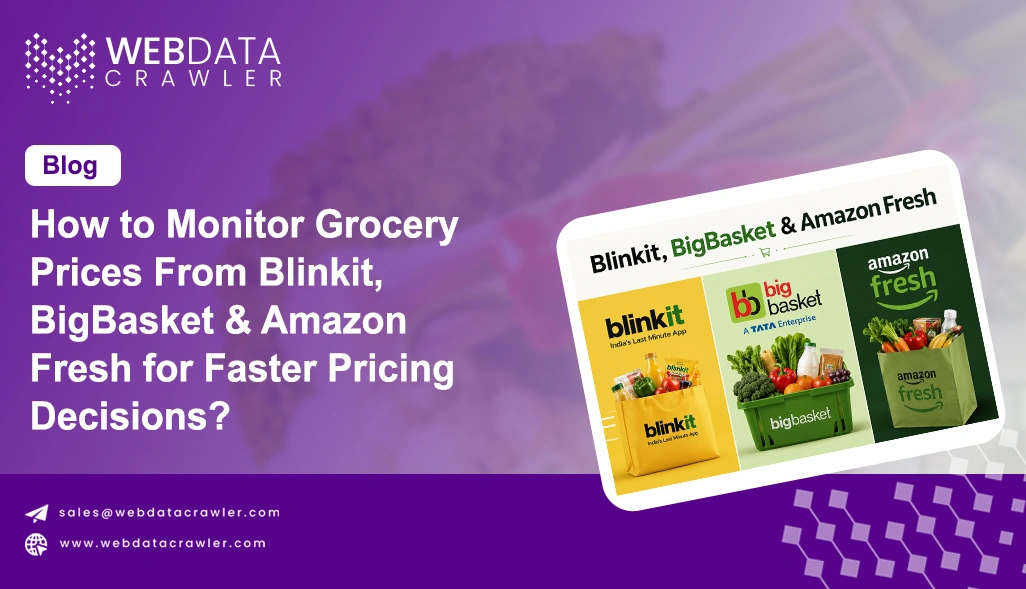 How to Monitor Grocery Prices From Blinkit, BigBasket & Amazon Fresh for Faster Pricing Decisions?